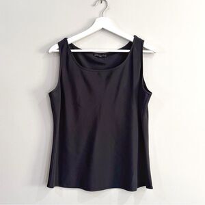 Lafayette 148 New York Tank Top Women 10 Black Silk Stretch Chic Office